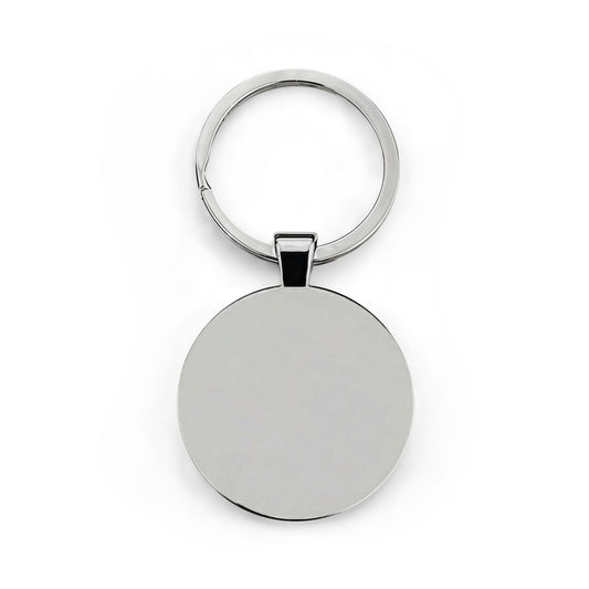 Round Stainless Steel Keychain — "God Rewrite My Story" Inspirational Religious Keyring