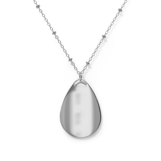 Oval Necklace — "God Rewrite My Story" Teardrop Inspirational Pendant