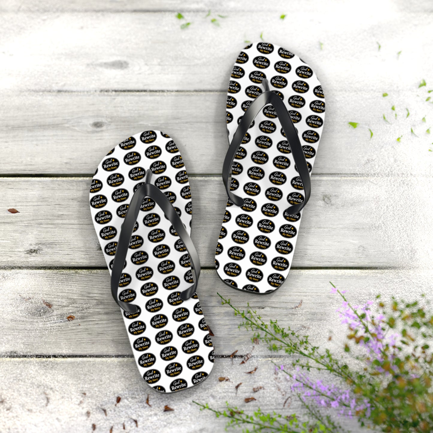 Flip Flops - Custom Logo Pattern Beach Sandals