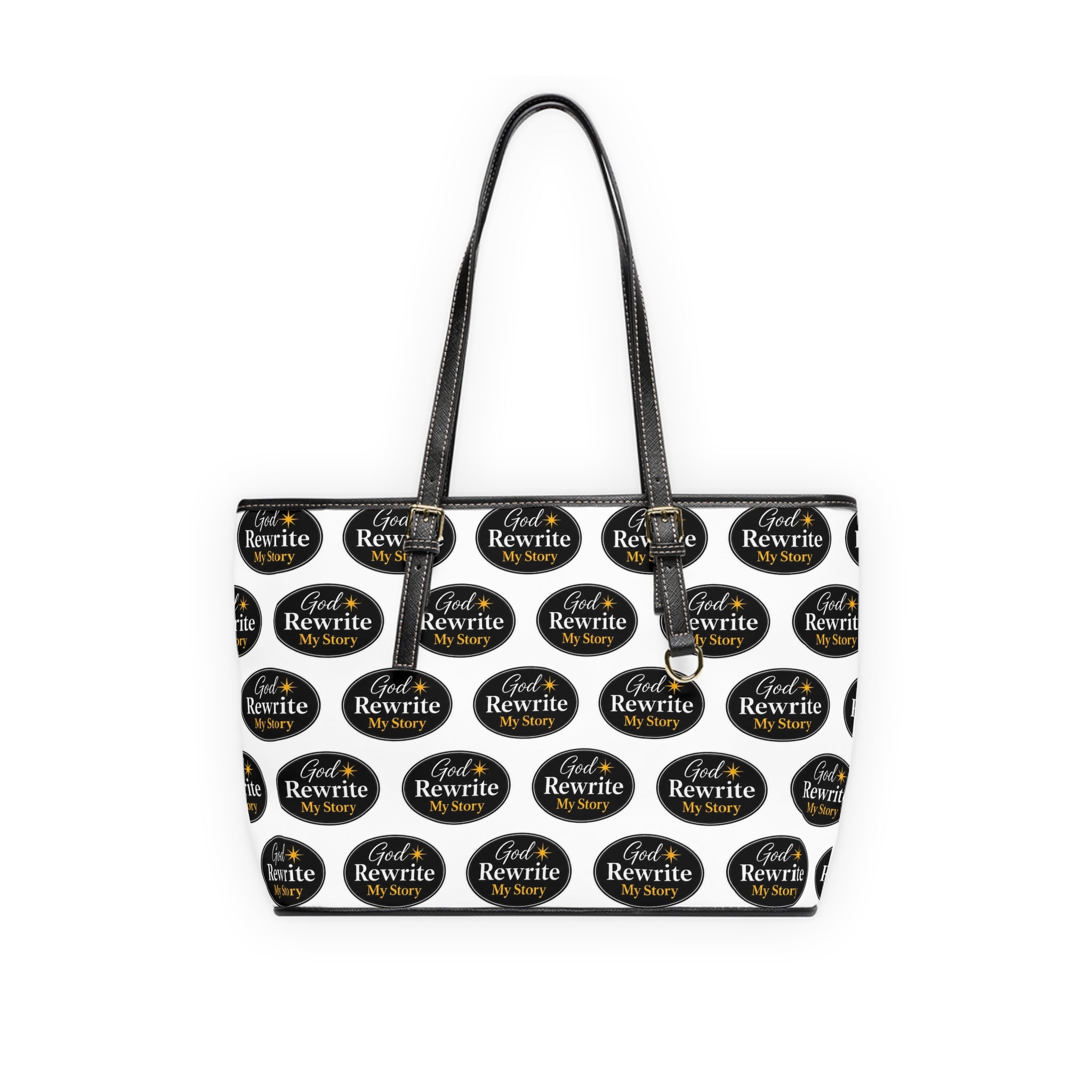 Shoulder Bag — "God Rewrite My Story" PU Leather Tote