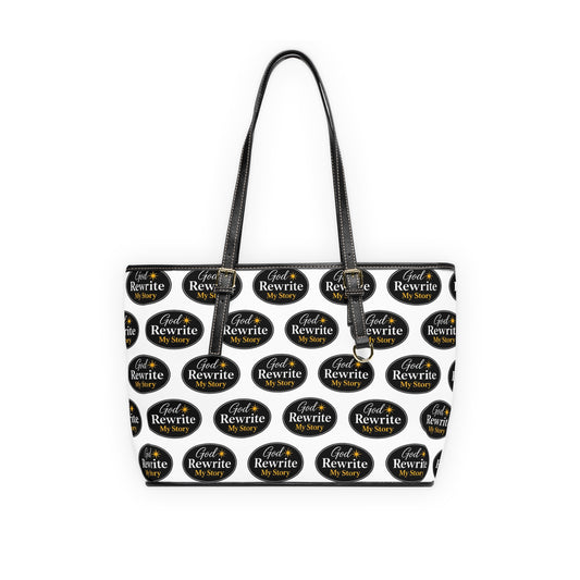 Shoulder Bag — "God Rewrite My Story" PU Leather Tote
