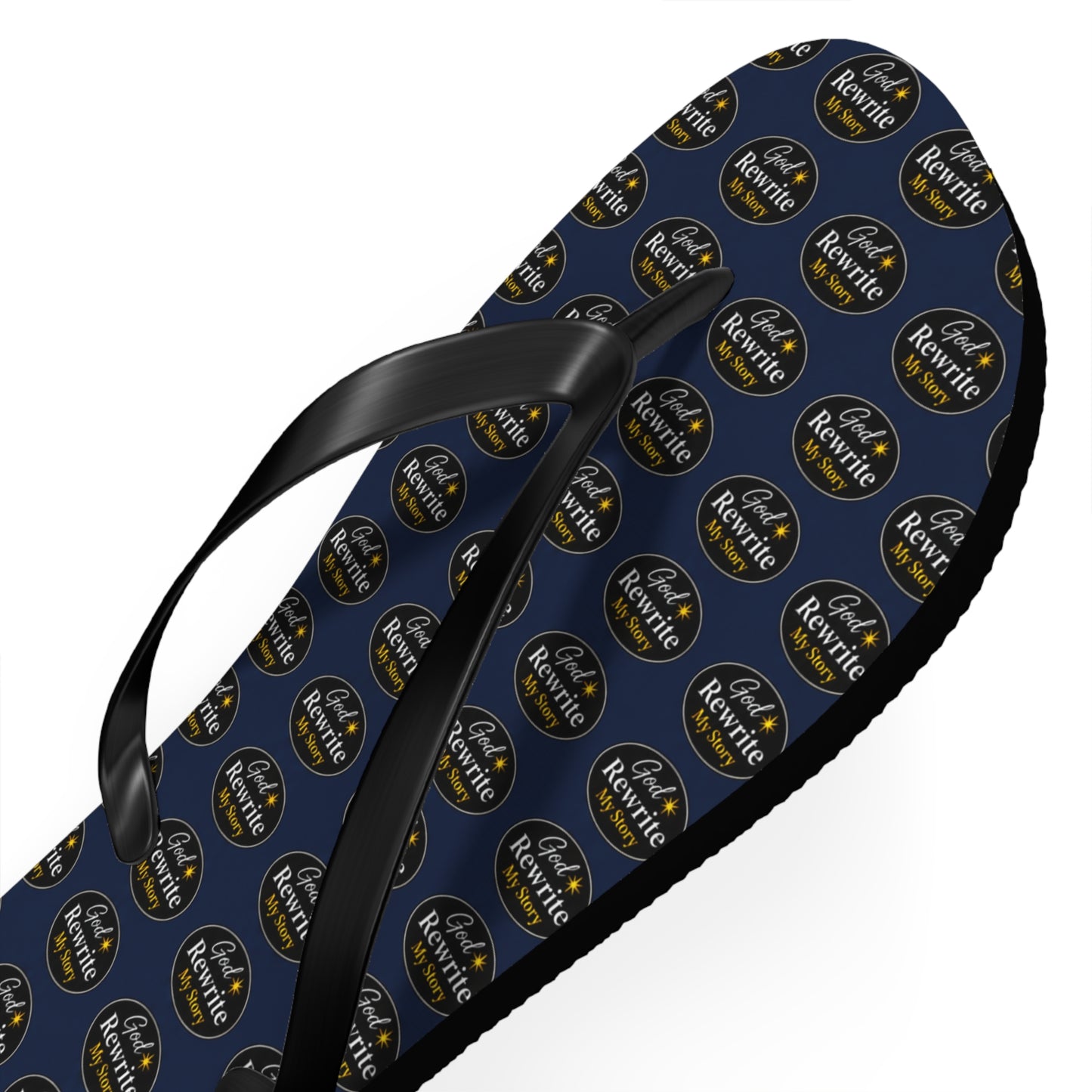 Flip Flops - Custom Logo Navy Pattern Beach Sandals