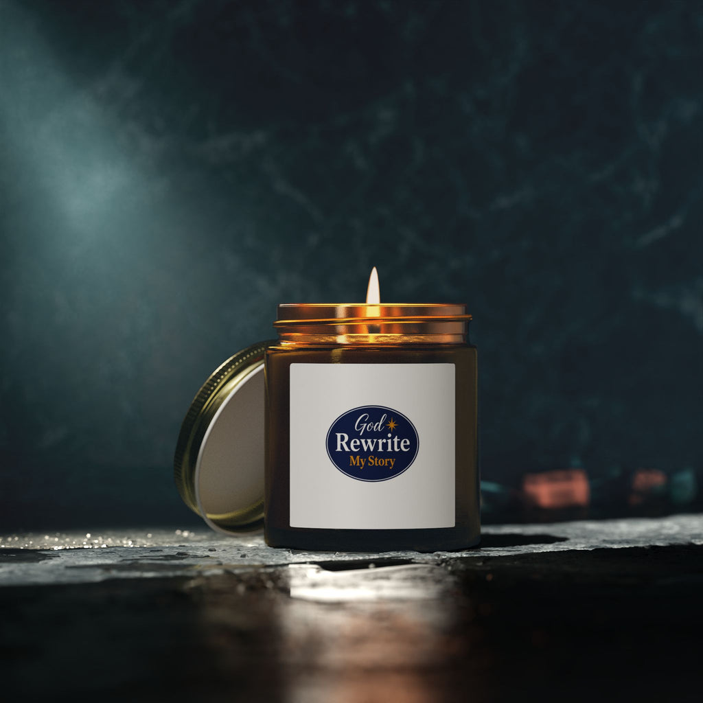 Inspirational 'God Rewrite My Story' Coconut Apricot Candle (4oz / 9oz)