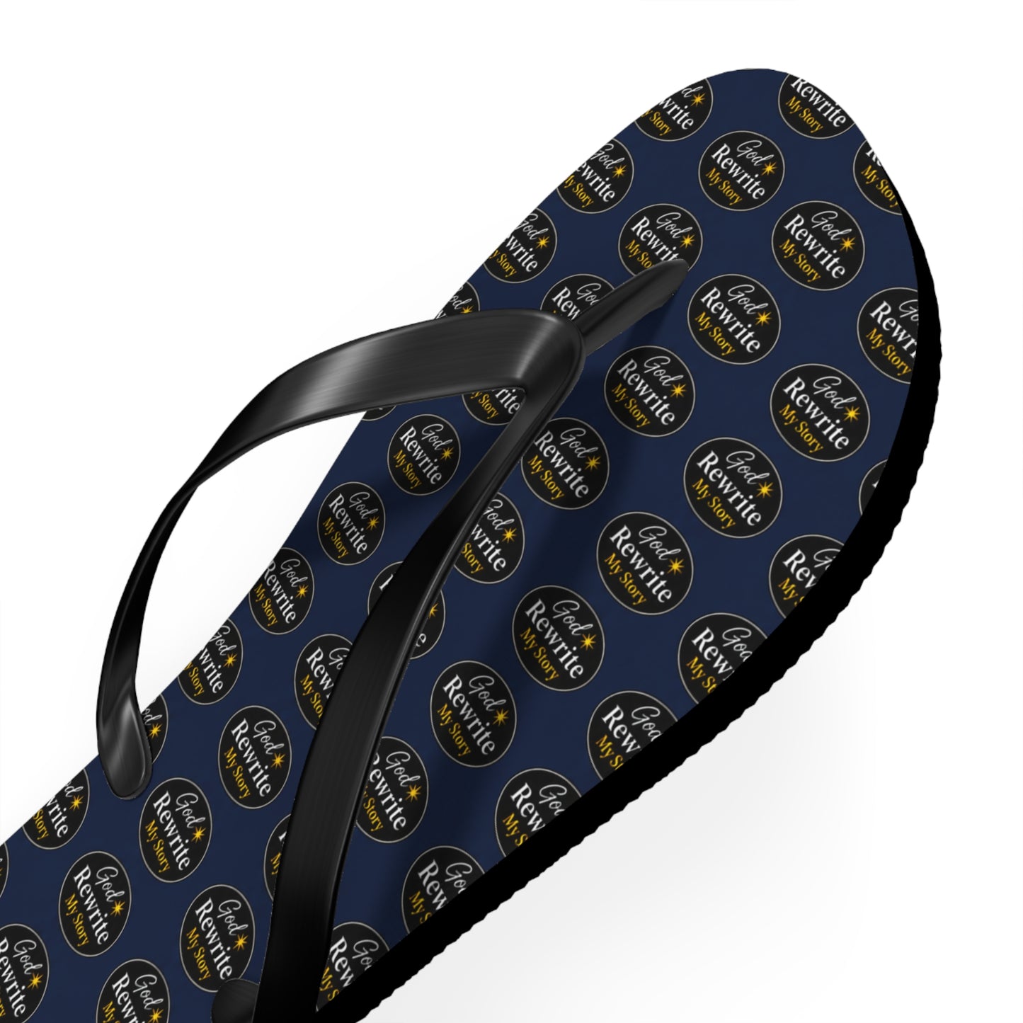 Flip Flops - Custom Logo Navy Pattern Beach Sandals