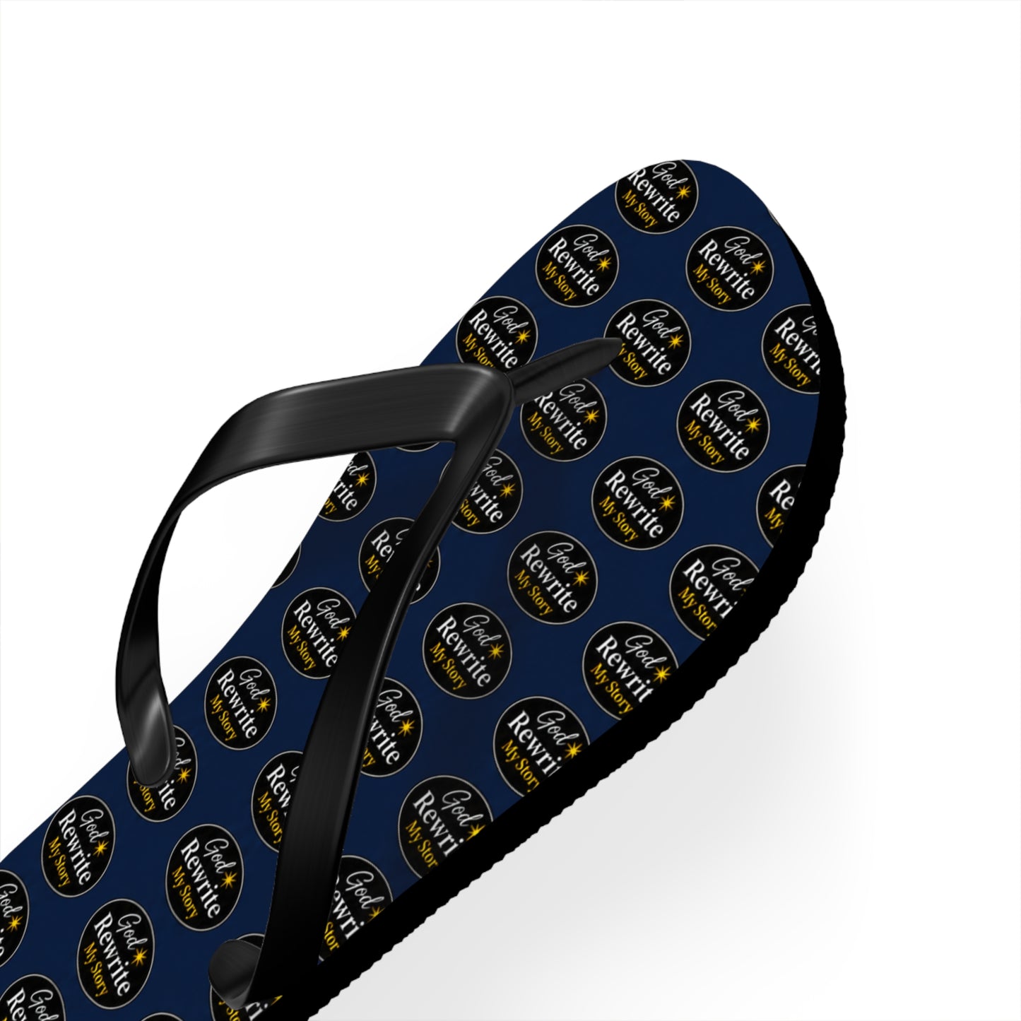 Flip Flops - Custom Logo Navy Pattern Beach Sandals