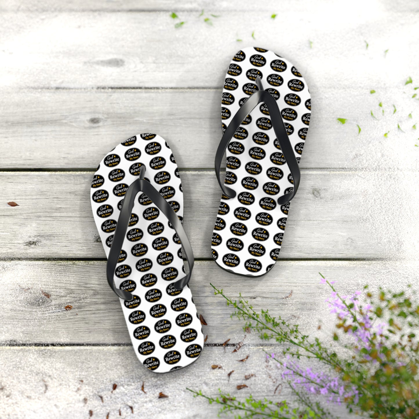 Flip Flops - Custom Logo Pattern Beach Sandals