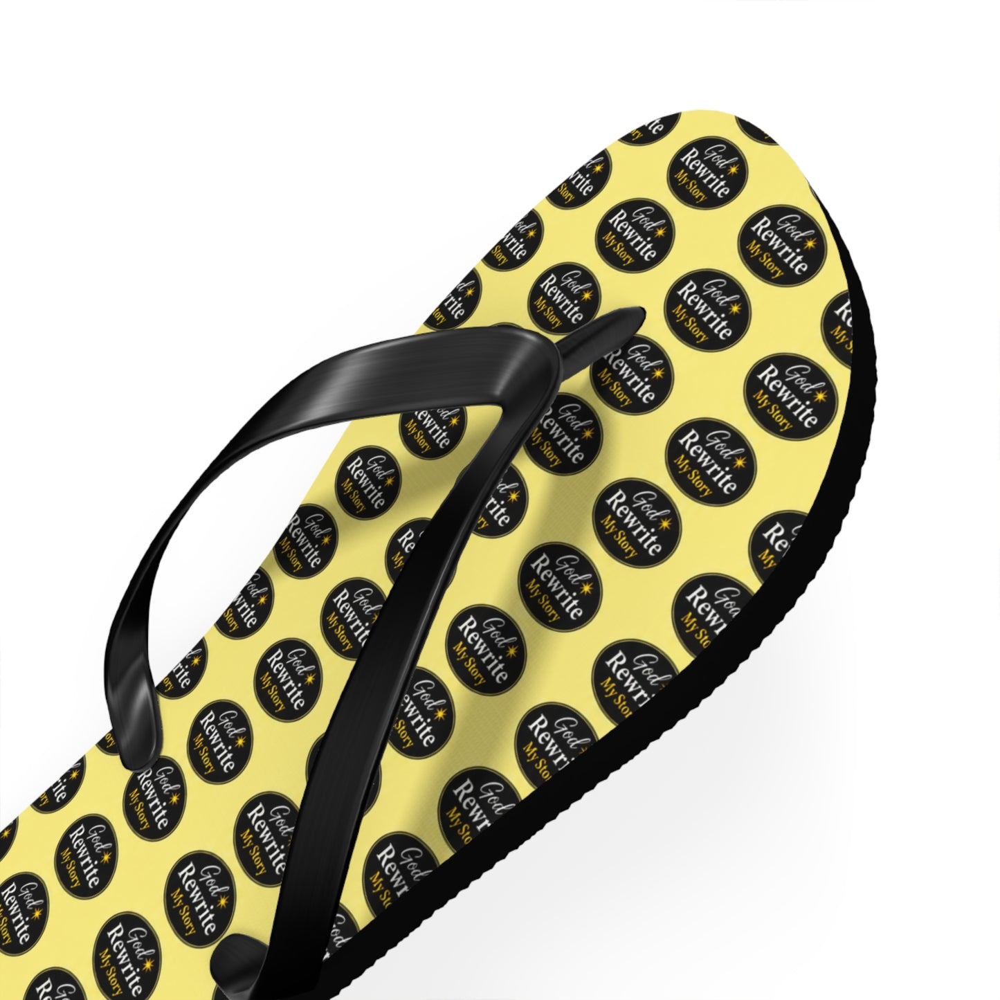 Yellow Logo Pattern Flip Flops — Custom Branded Beach Sandals
