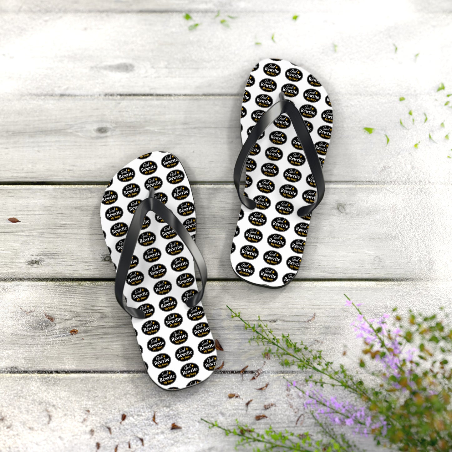 Flip Flops - Custom Logo Pattern Beach Sandals