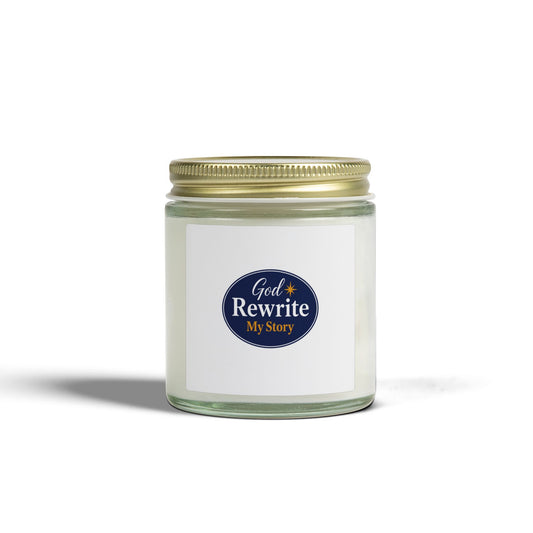 Inspirational 'God Rewrite My Story' Coconut Apricot Candle (4oz / 9oz)