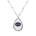 Oval Necklace — "God Rewrite My Story" Teardrop Inspirational Pendant