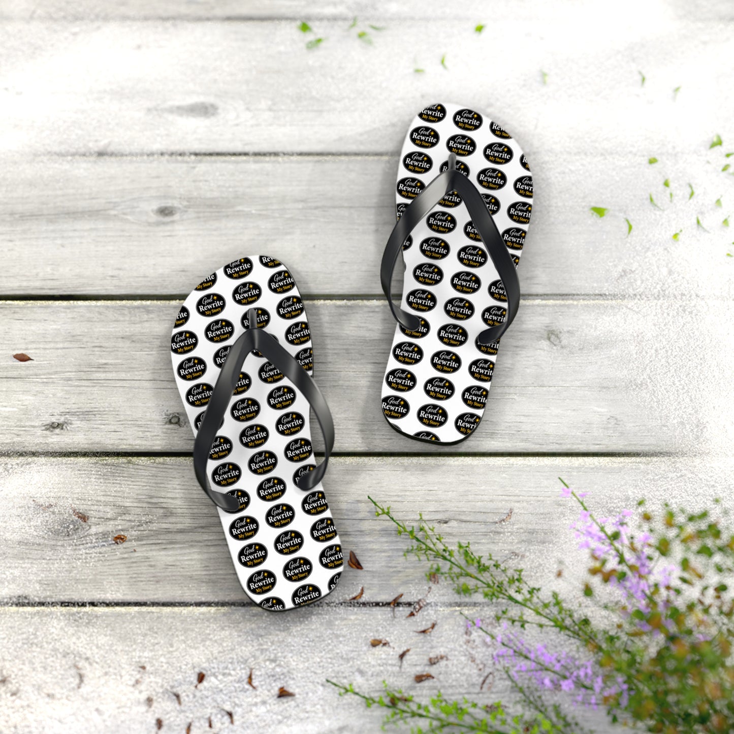 Flip Flops - Custom Logo Pattern Beach Sandals