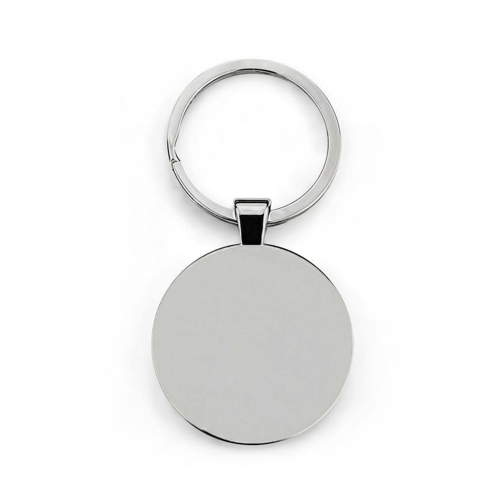 Round Stainless Steel Keychain — "God Rewrite My Story" Inspirational Religious Keyring