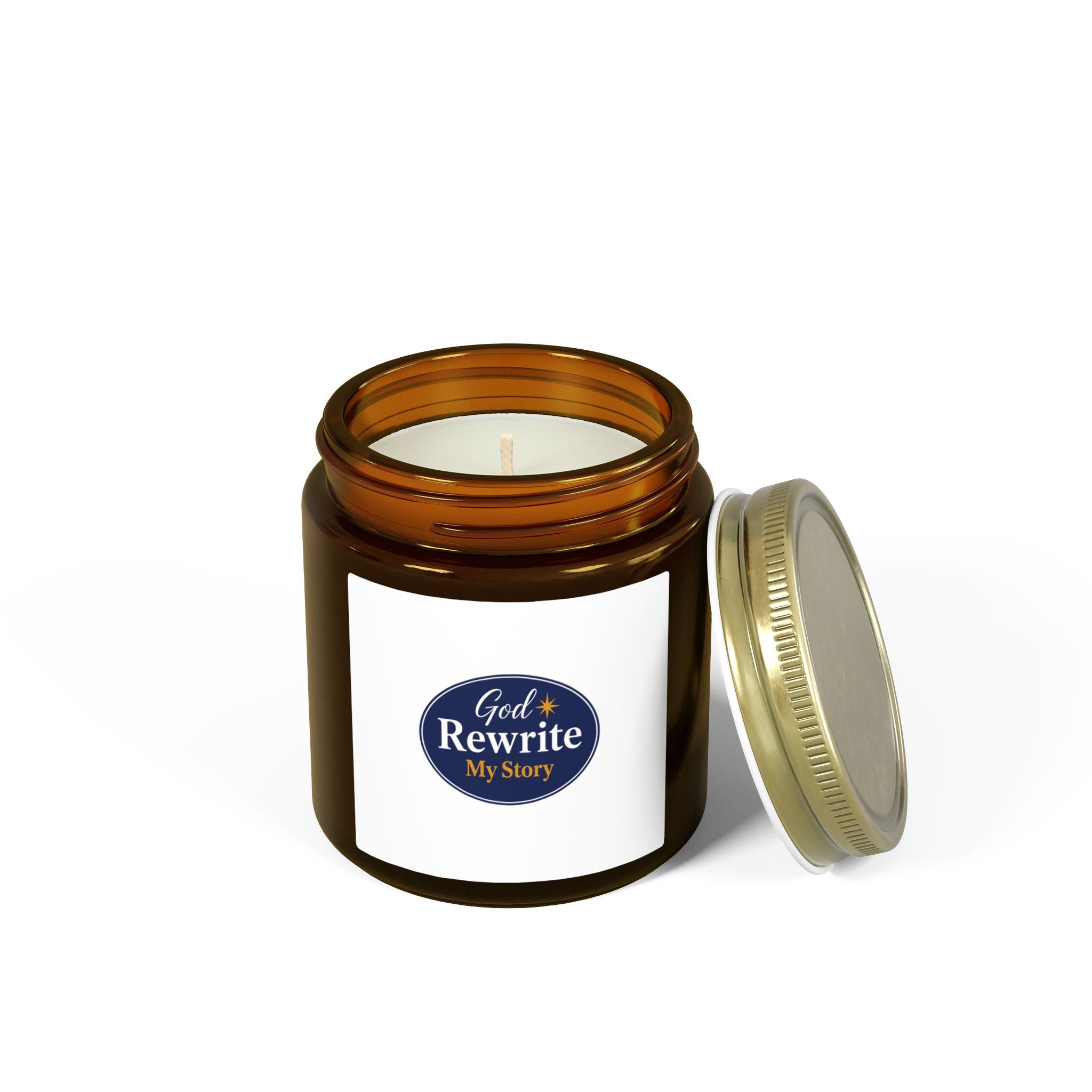 Inspirational 'God Rewrite My Story' Coconut Apricot Candle (4oz / 9oz)