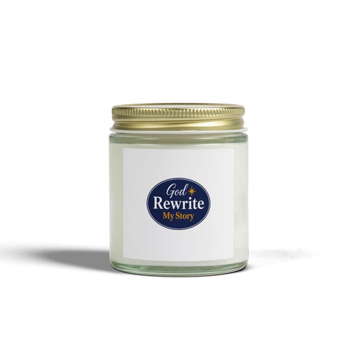 Inspirational 'God Rewrite My Story' Coconut Apricot Candle (4oz / 9oz)