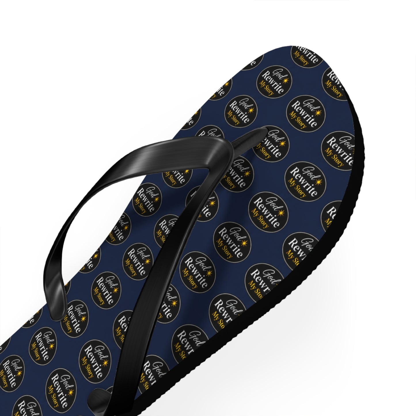 Flip Flops - Custom Logo Navy Pattern Beach Sandals