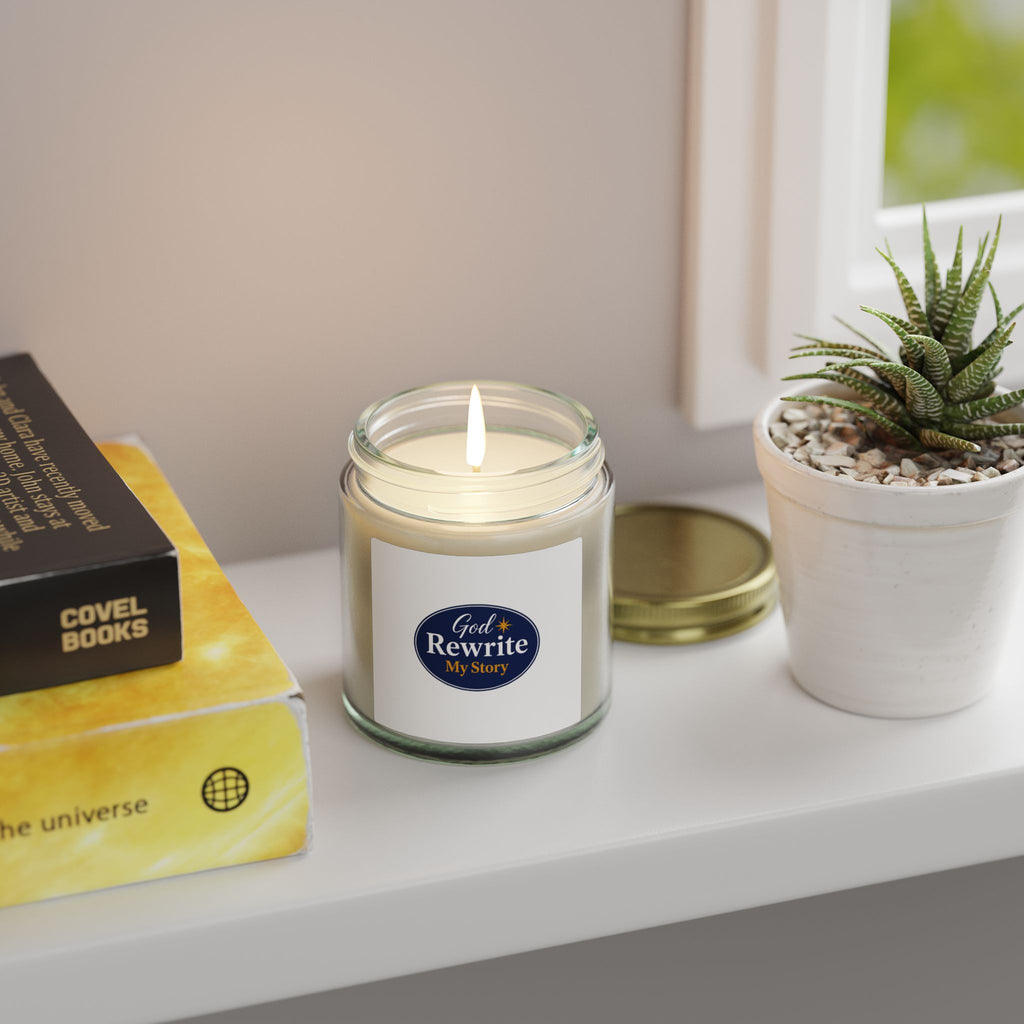 Inspirational 'God Rewrite My Story' Coconut Apricot Candle (4oz / 9oz)