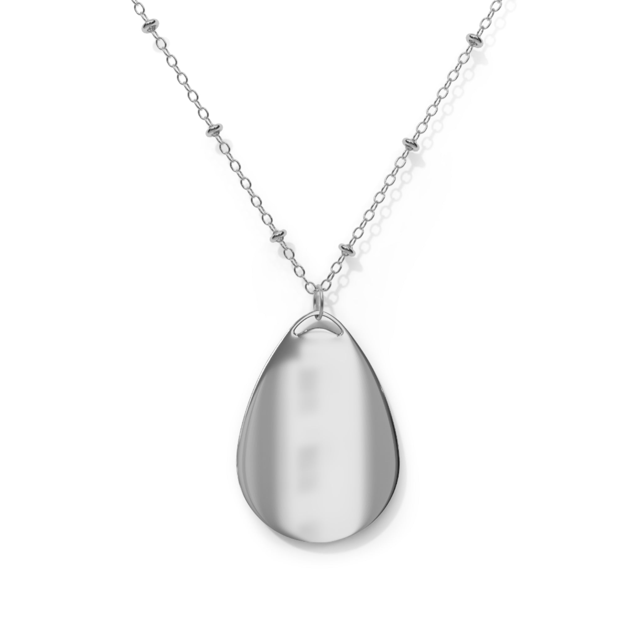 Oval Necklace — "God Rewrite My Story" Teardrop Inspirational Pendant