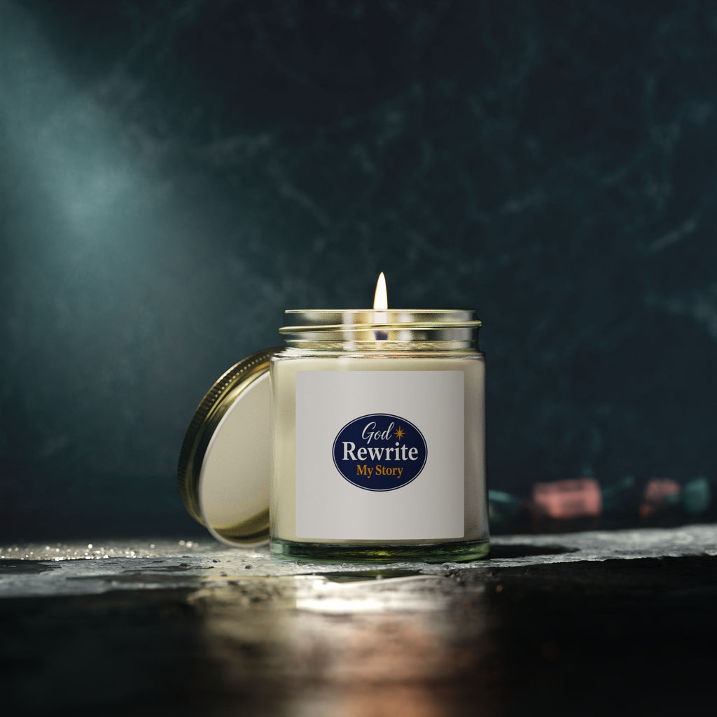 Inspirational 'God Rewrite My Story' Coconut Apricot Candle (4oz / 9oz)